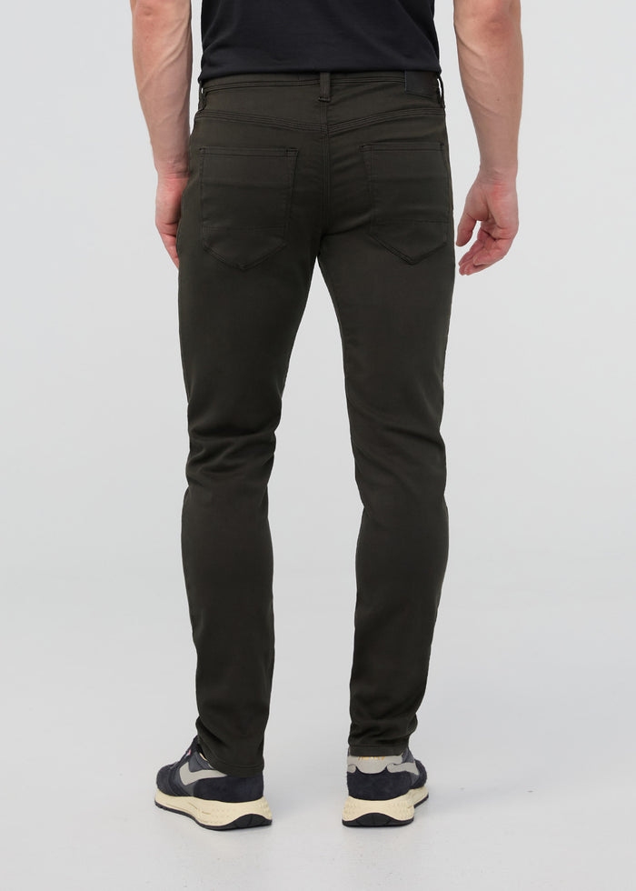 mens dark green slim fit dress sweatpant back