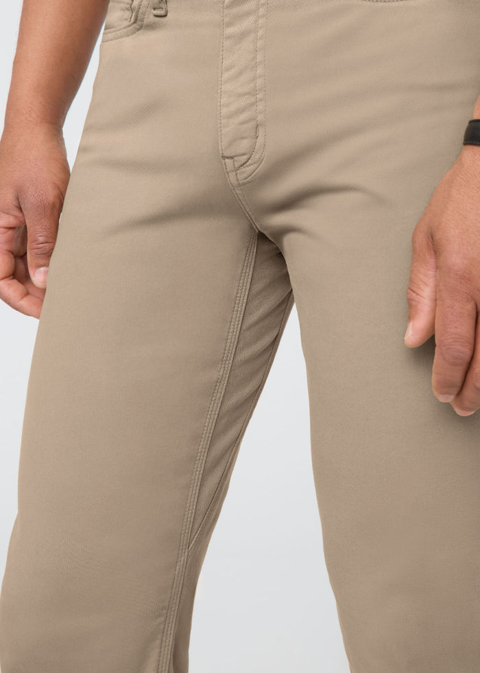 mens desert khaki straight fit dress sweatpant gusset