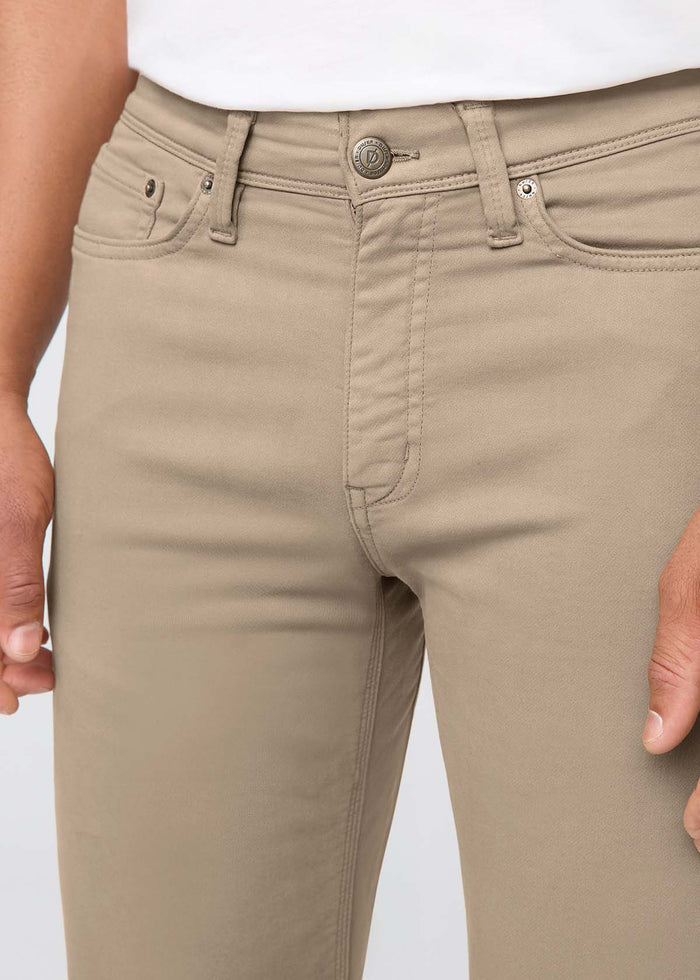 mens desert khaki straight fit dress sweatpant waist detail