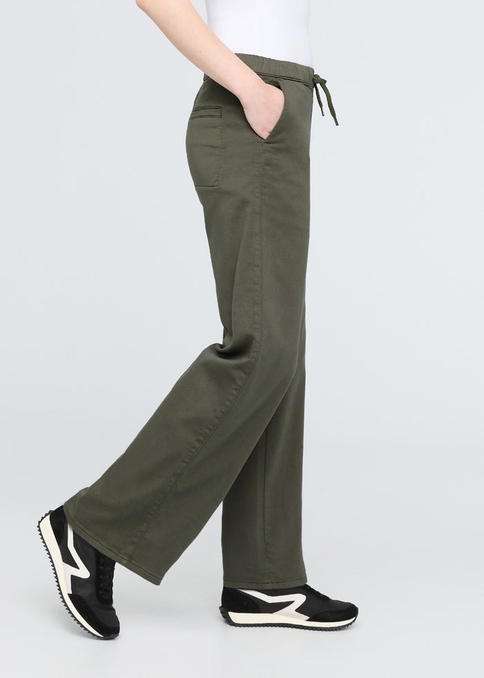 womens thyme wide leg sweat pant side