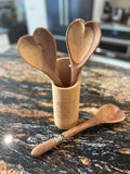 Olive Wood Heart Serving  Spoon