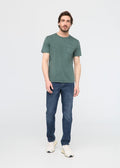 mens blue athletic straight fit stretch jeans full body
