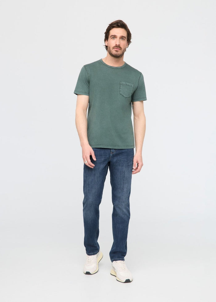 mens blue athletic straight fit stretch jeans full body