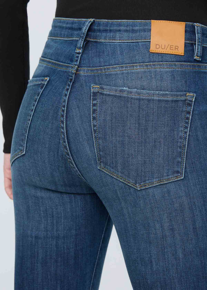 womens blue high rise flare jeans back rise