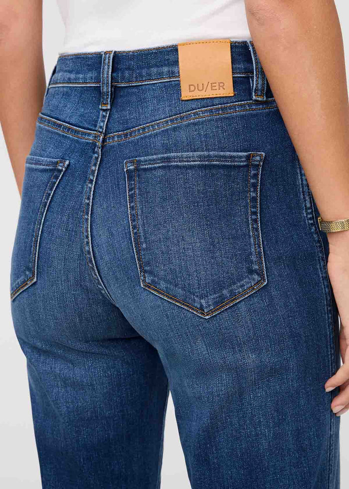 womens blue maize high rise straight jeans back waistband
