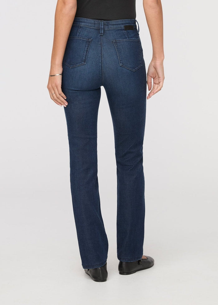 womens no sweat denim worn rinse slim straight jeans back