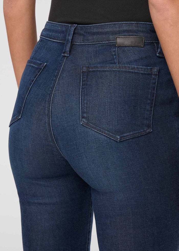 womens no sweat denim worn rinse slim straight jeans back darts and pockets