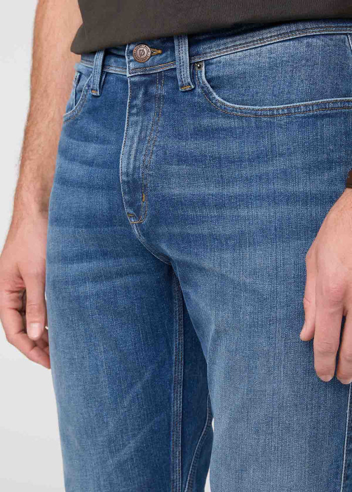 mens alpine indigo slim straight fit stretch jeans front waistband