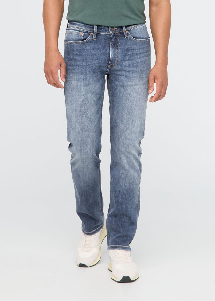 mens faded straight fit stretch jeans front