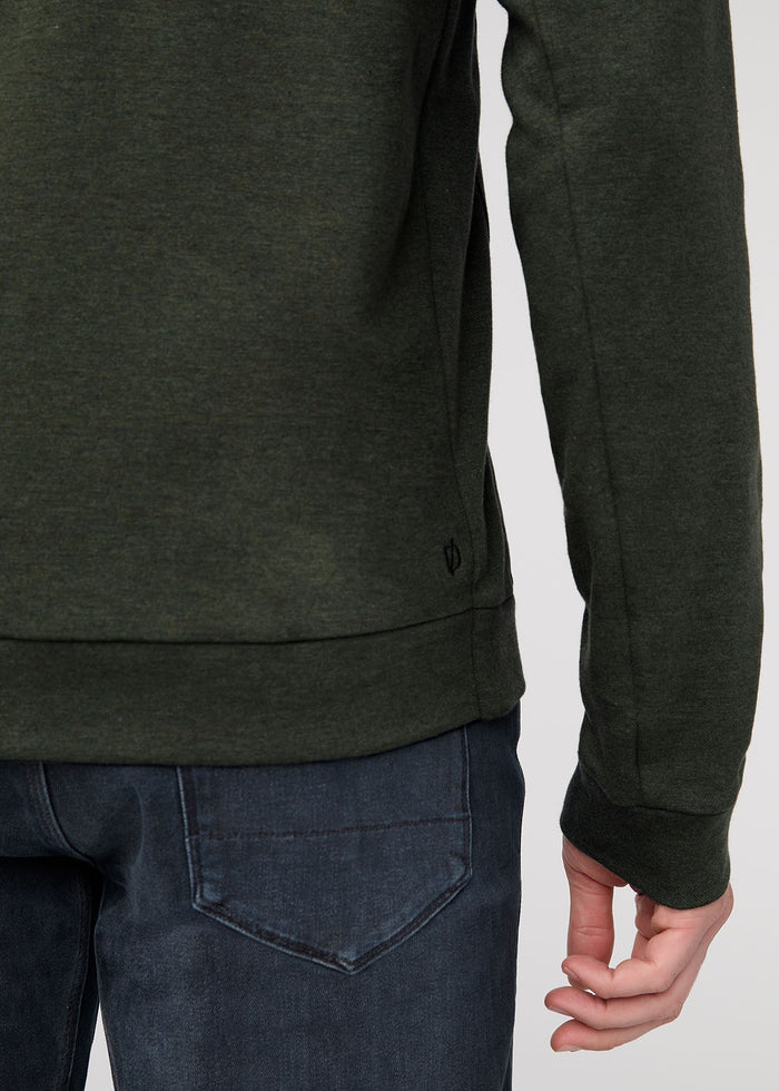 Men's Heather Peat Flannel Quarter Zip Sleeve Detail