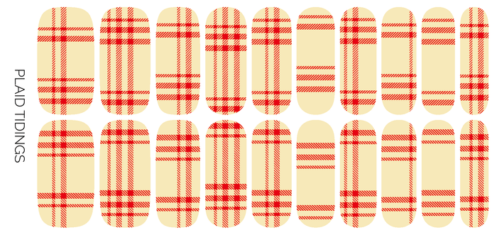 Plaid Tidings | Red Flannel Stripe Winter Holiday Nail Wrap - Olita Gifts & Goods