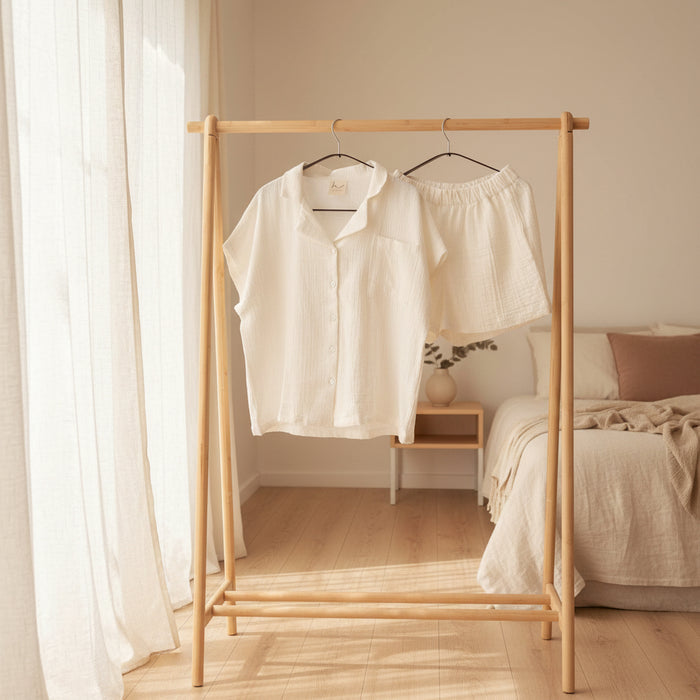 Porto Casual Two - piece Cotton Set - Off - white - Waha Lifestyle