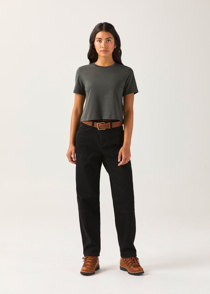 Women's Evergreen 100% Pima Cotton Boxy T-Shirt front full body