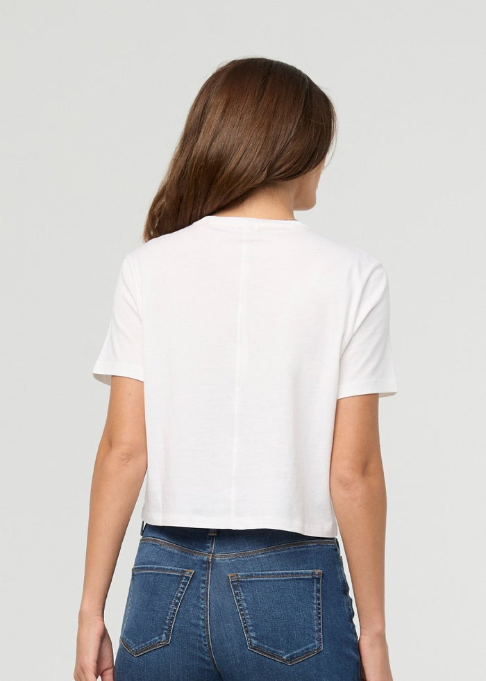 Women's White 100% Pima Cotton Boxy T-Shirt back