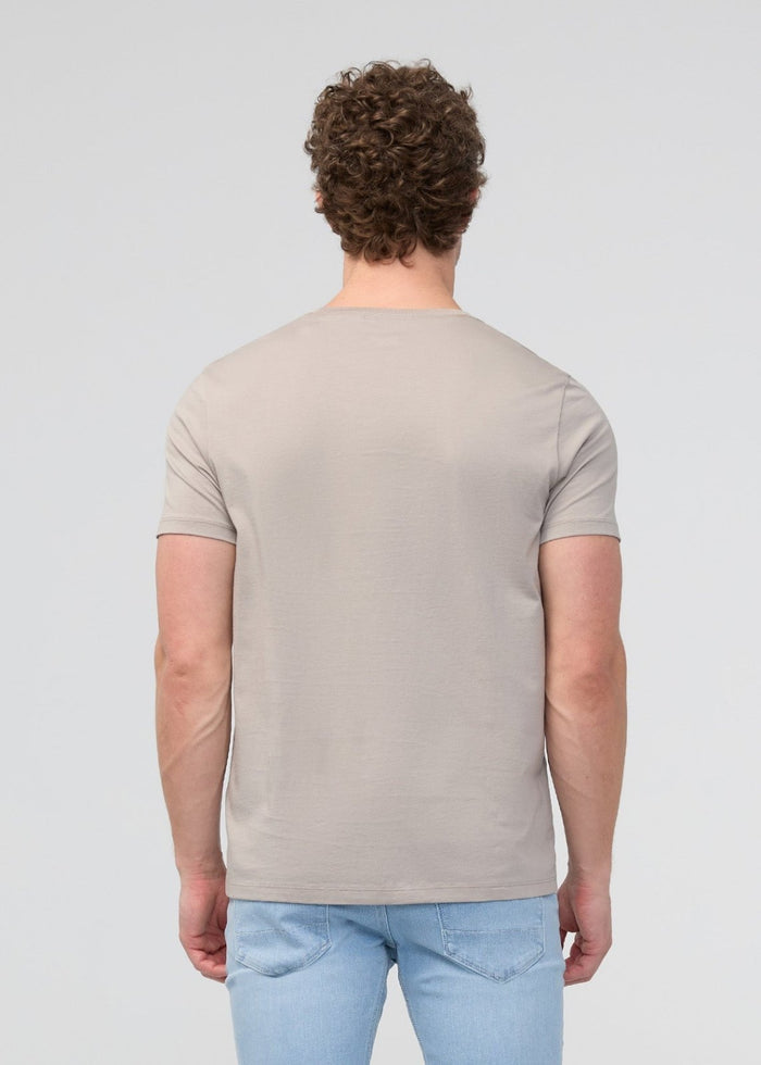 mens 100% pima cotton beige t-shirt back