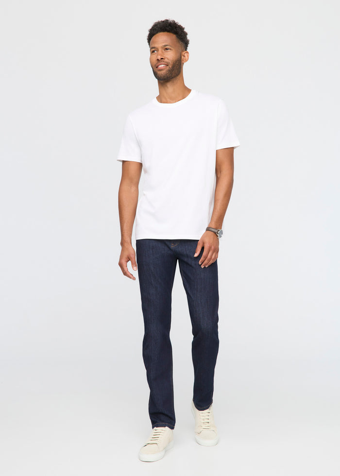mens 100% Pima cotton white t-shirt full body
