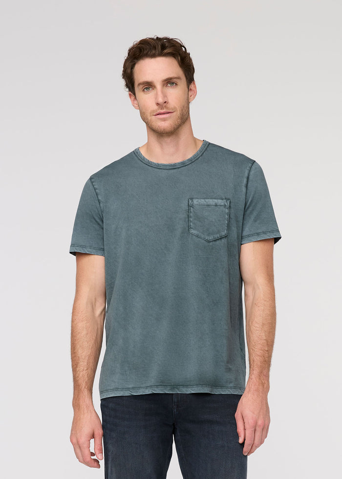 Men's Pima Cotton Vintage Style Blue Spruce T-Shirt Front
