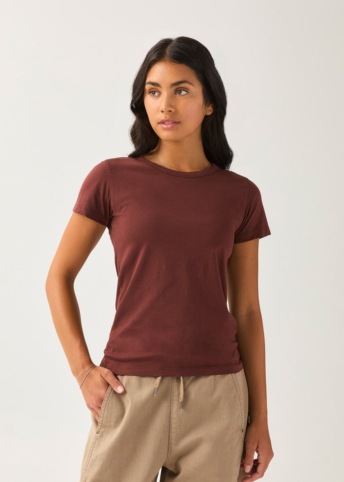 Women's Chestnut 100% Pima Cotton Fitted T-Shirt front