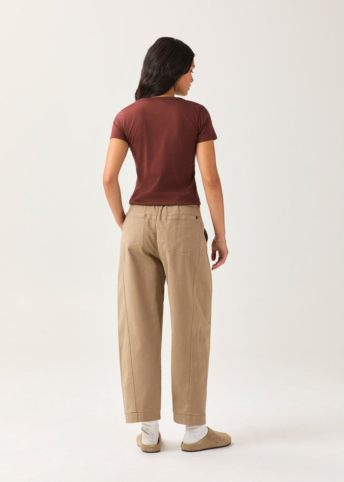 Women's Chestnut 100% Pima Cotton Fitted T-Shirt back full body