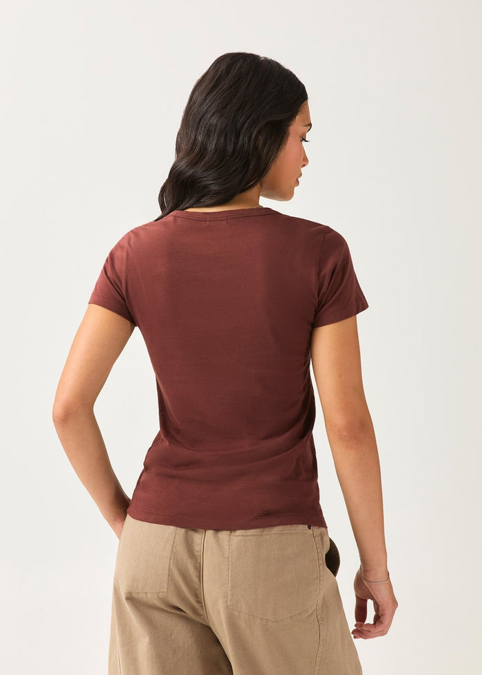Women's Chestnut 100% Pima Cotton Fitted T-Shirt back