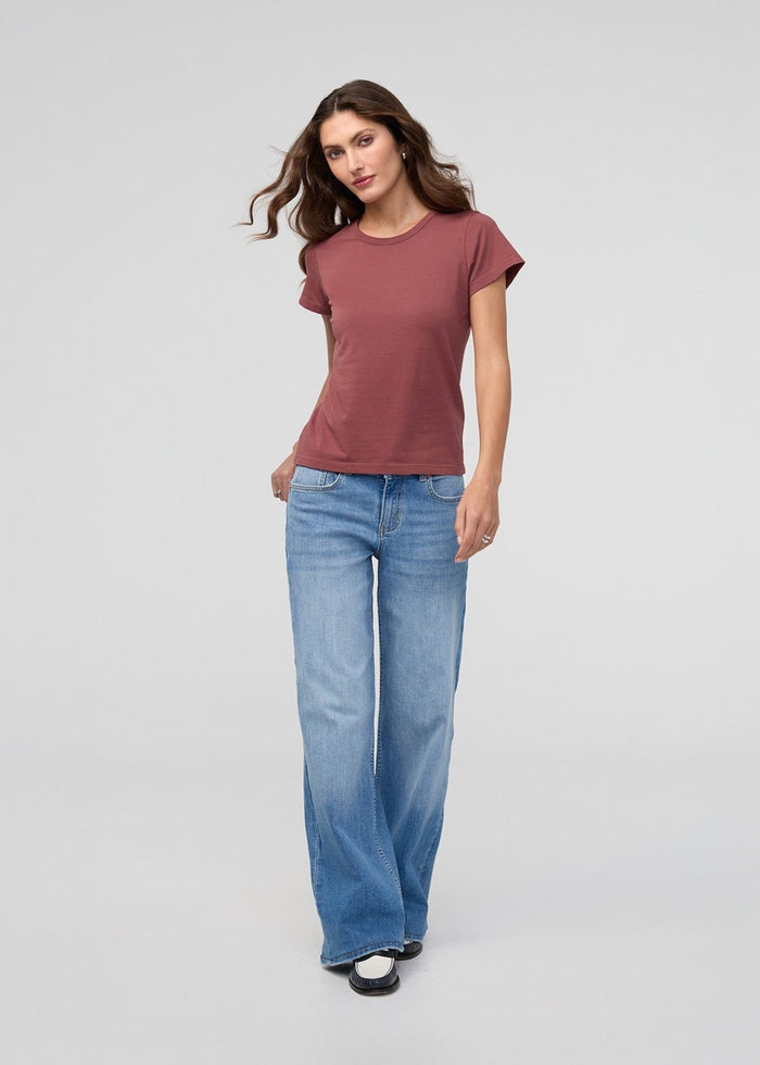 Women's Red Clay 100% Pima Cotton Fitted T-Shirt Full Body