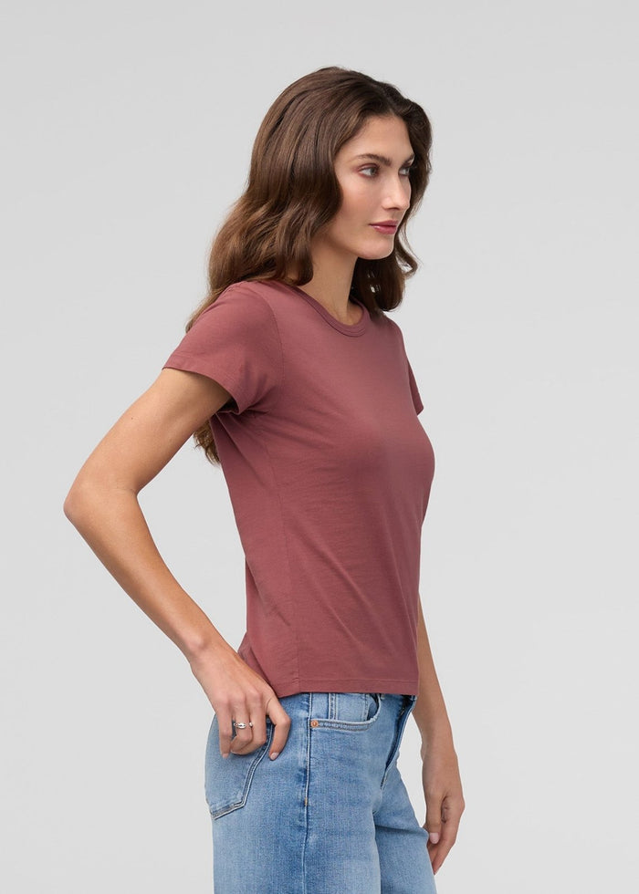 Women's Red Clay 100% Pima Cotton Fitted T-Shirt Side
