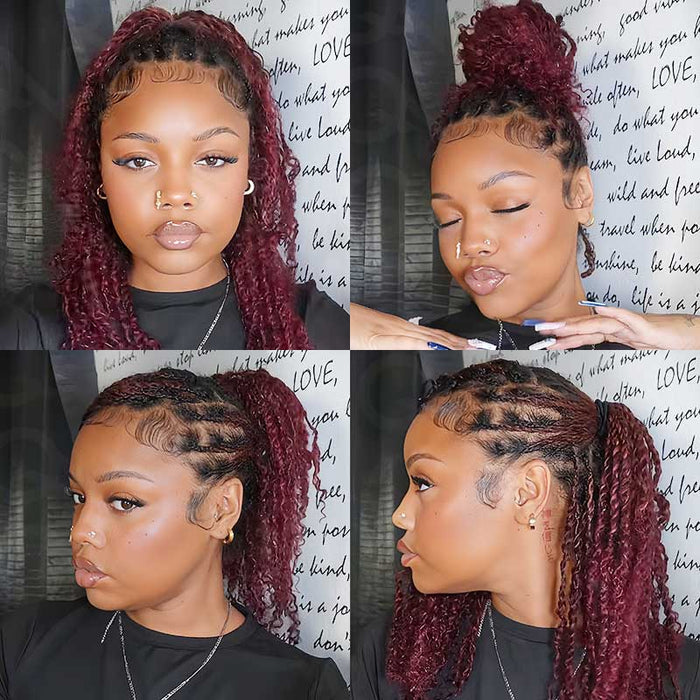 QVR 1 Pack 99J Burgundy Afro Kinky Bulk Human Hair Color