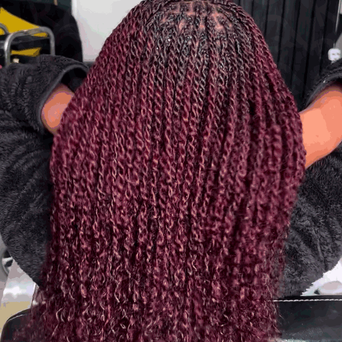 QVR 1 Pack 99J Burgundy Afro Kinky Bulk Human Hair Color