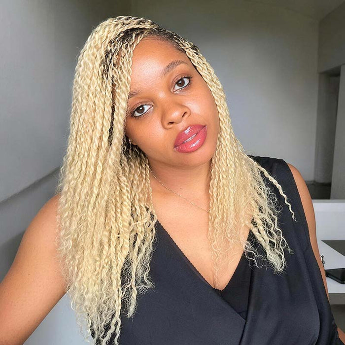 QVR #613 Blonde Color Afro kinky Bulk Human Hair for Braiding & Twists