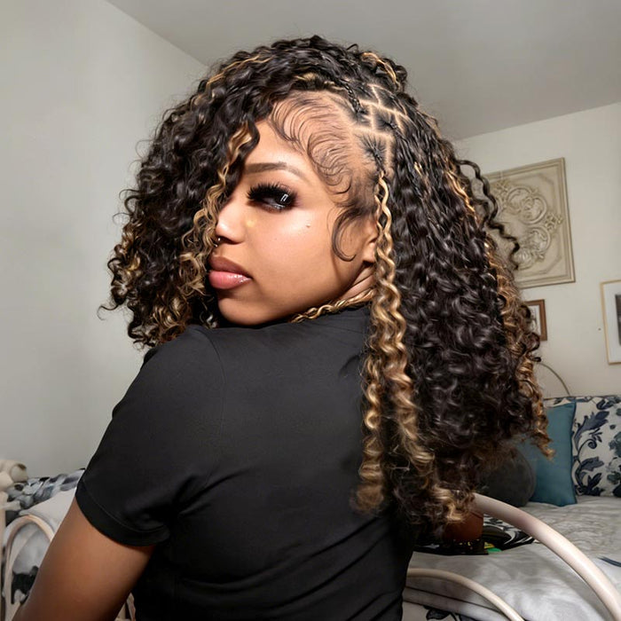 small kinky curly feather crochet hair from qvr, two color packs