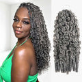 QVR Burmese Curly Feather Crochet Human Hair Salt&Pepper Machine Made Crochet Weave Hair Extensions