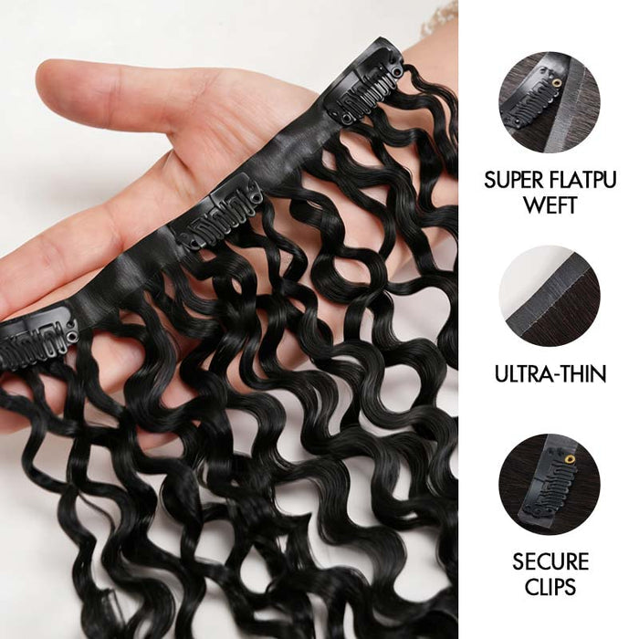 long lasting, invisible, instant volume with qvr human hair clip ins burmese curly texture