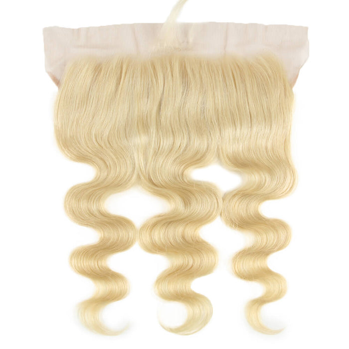 qvr body wave 613 blonde human hair with 13*4 lace frontal closure