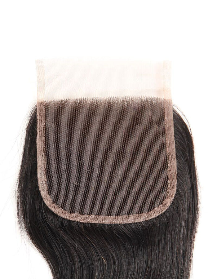 natural black body wave human hair with 4x4 lace closure