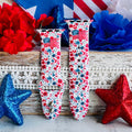 Red, White, & Bloom Print Silicone Band For Apple Watch
