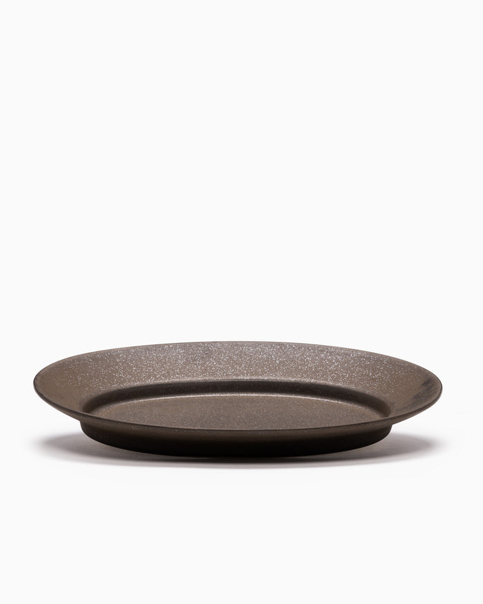 Rim Oval Plate Large - Copper Brown