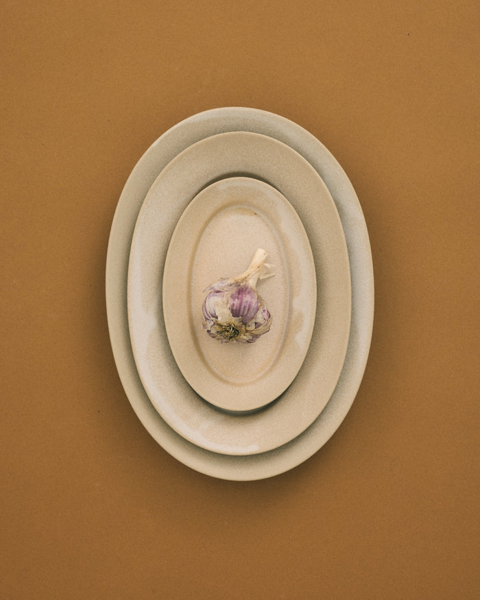 Rim Oval Plate Medium - Stone Beige