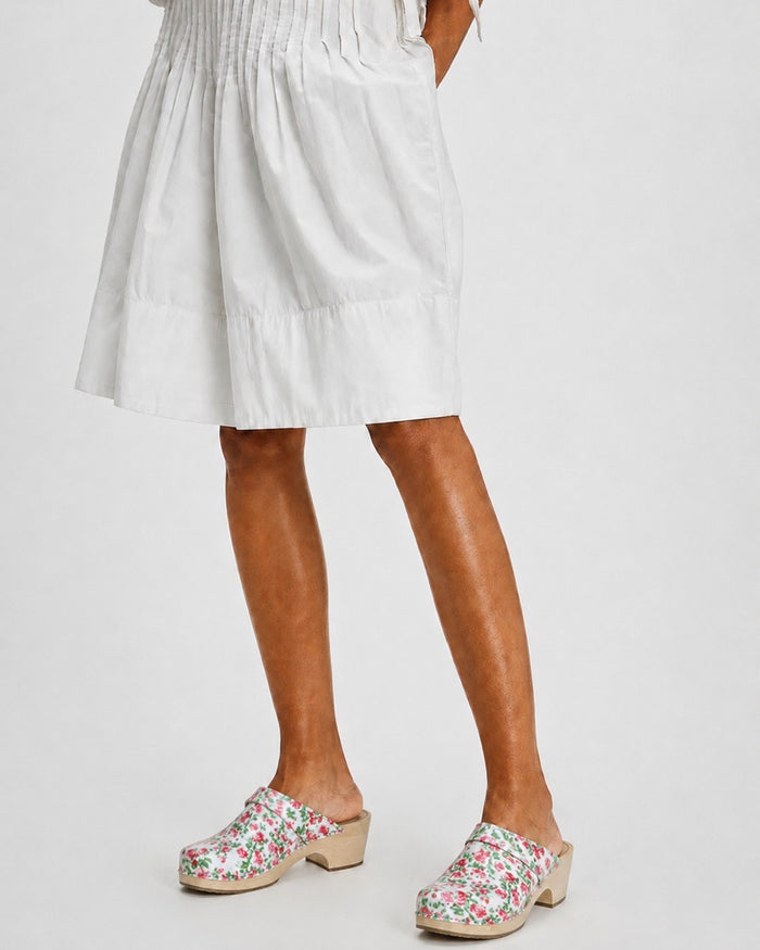 Rosali Swedish Wooden Clogs – Handmade in Sweden | Genuine Floral Leather & Alder Wood