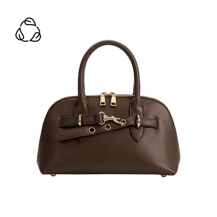 Rue Espresso Recycled Vegan Leather Top Handle Bag