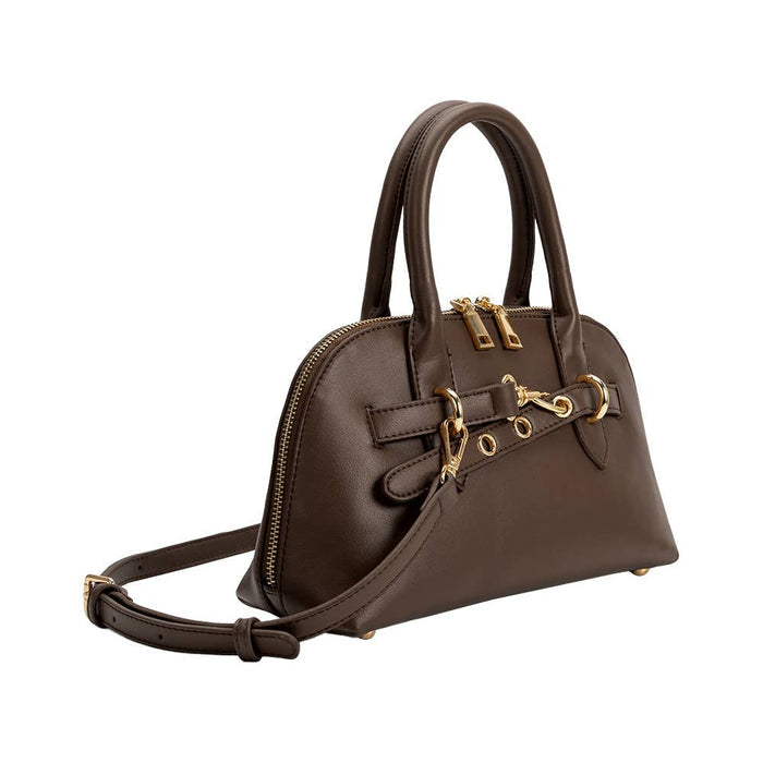 Rue Espresso Recycled Vegan Leather Top Handle Bag