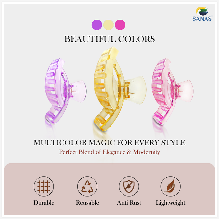 Lightweight butterfly claw clips for everyday hairstyles