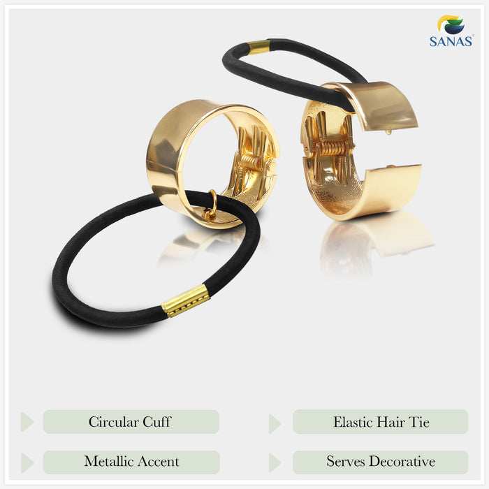 Elastic Gold Hair Tie for Buns and Ponytails