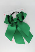 School Bow Green - Loop Tail Bow - Elastic