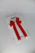 School Bow Red and White - Double Bow Tail