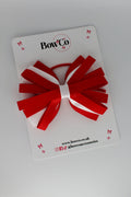 School Bow Red and White - Spiral Bow - Elastic