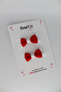 School Bows Red and White - Layer Tail Bow Set - Clip