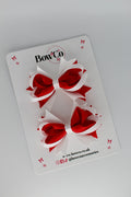 School Bows Red and White - Loopy Stacked Bow Set