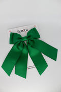 School Green Bow - Double Layer Tail Bow - Clip