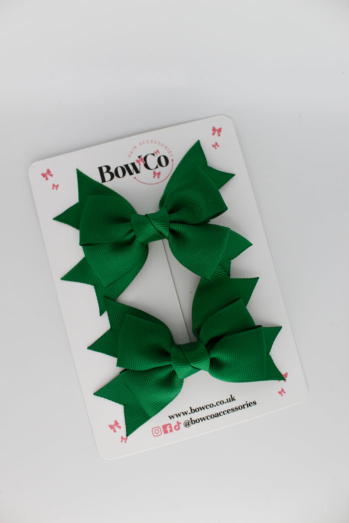 School Green Bows - Knot Bow Set - Clip