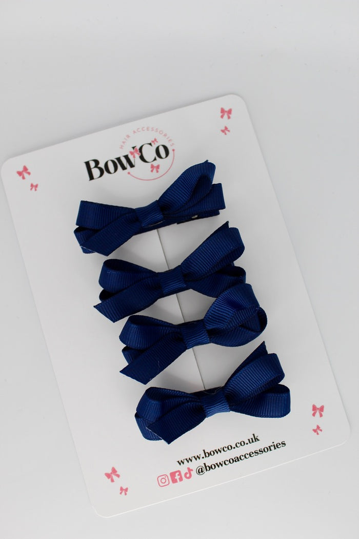 School Navy Blue Ballerina Bows - Set of 4 - Clip